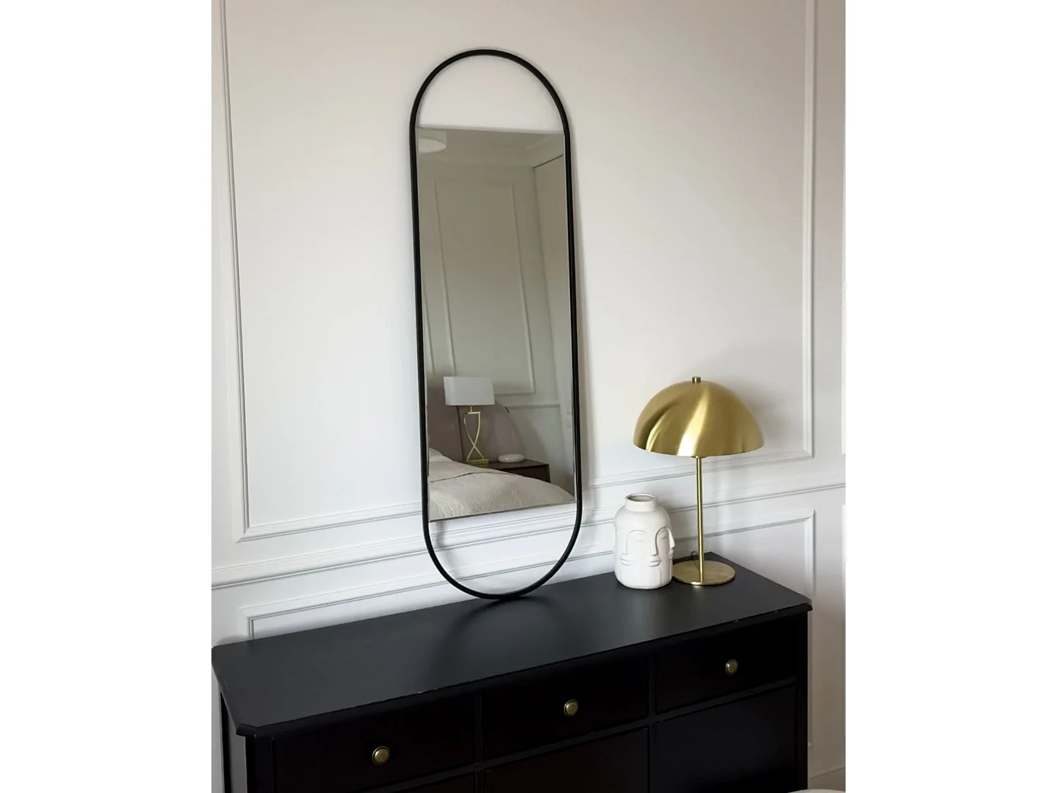 Miroir VALLERY 40 cm 120 cm Métal Noir