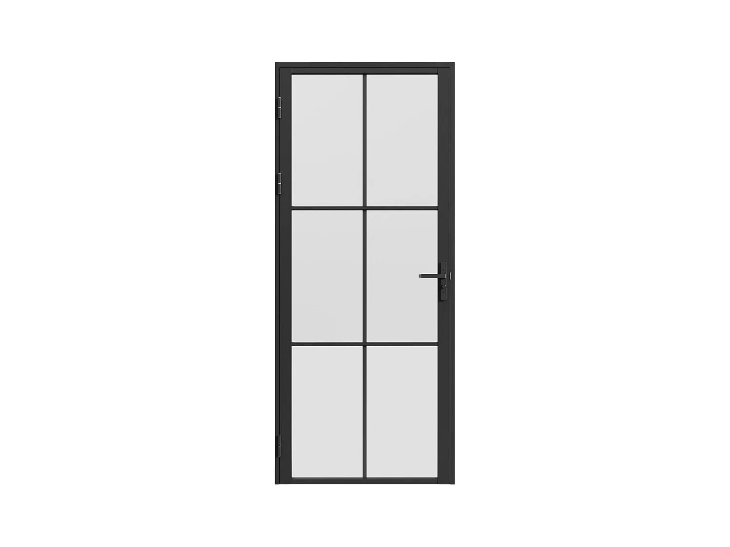 Puerta reversible de aluminio y cristal esmerilado - Alt. 204 x L73 cm - Negro - SEROTO