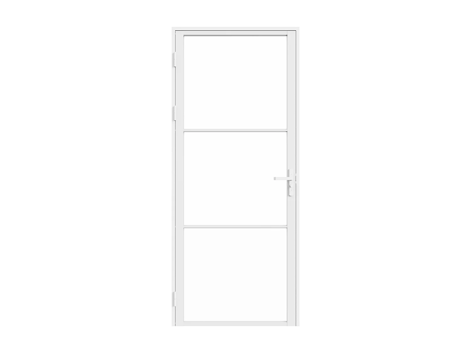 Tür-Set - wendbar - Aluminium & Sicherheitsglas - 204 x 73 cm - Weiß - MASERU