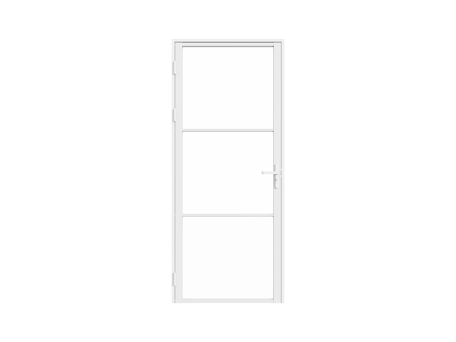 Puerta reversible de aluminio y vidrio templado - Alt. 204 x L73 cm - Blanco - MASERU