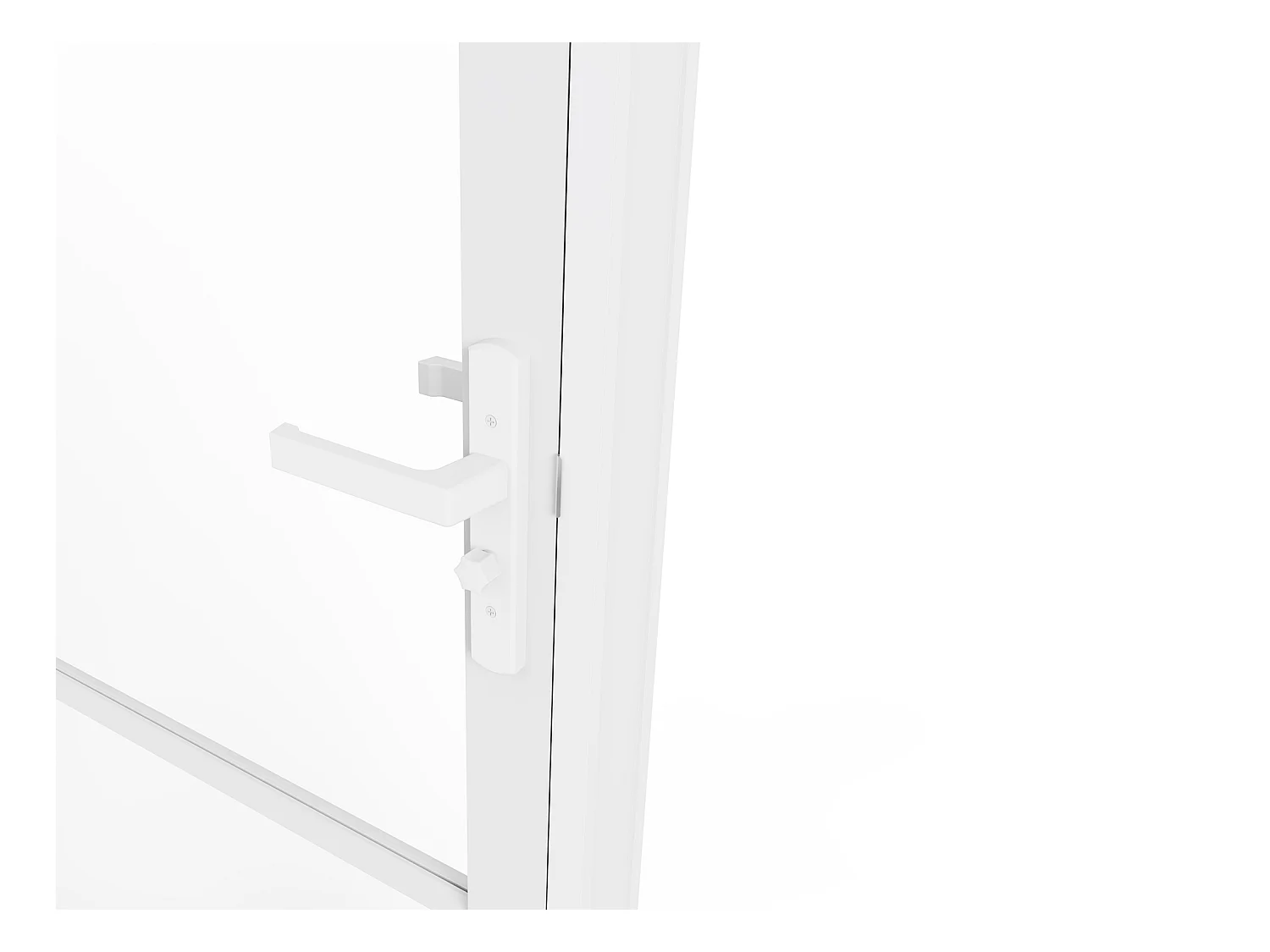 Puerta reversible de aluminio y vidrio templado - Alt. 204 x L73 cm - Blanco - MASERU