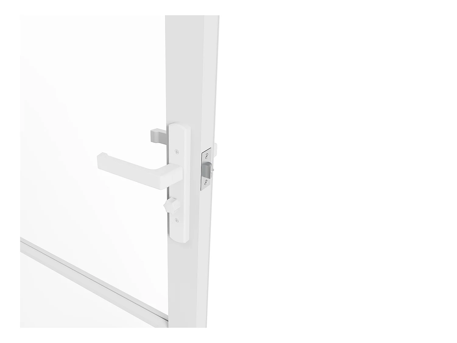 Puerta reversible de aluminio y vidrio templado - Alt. 204 x L73 cm - Blanco - MASERU