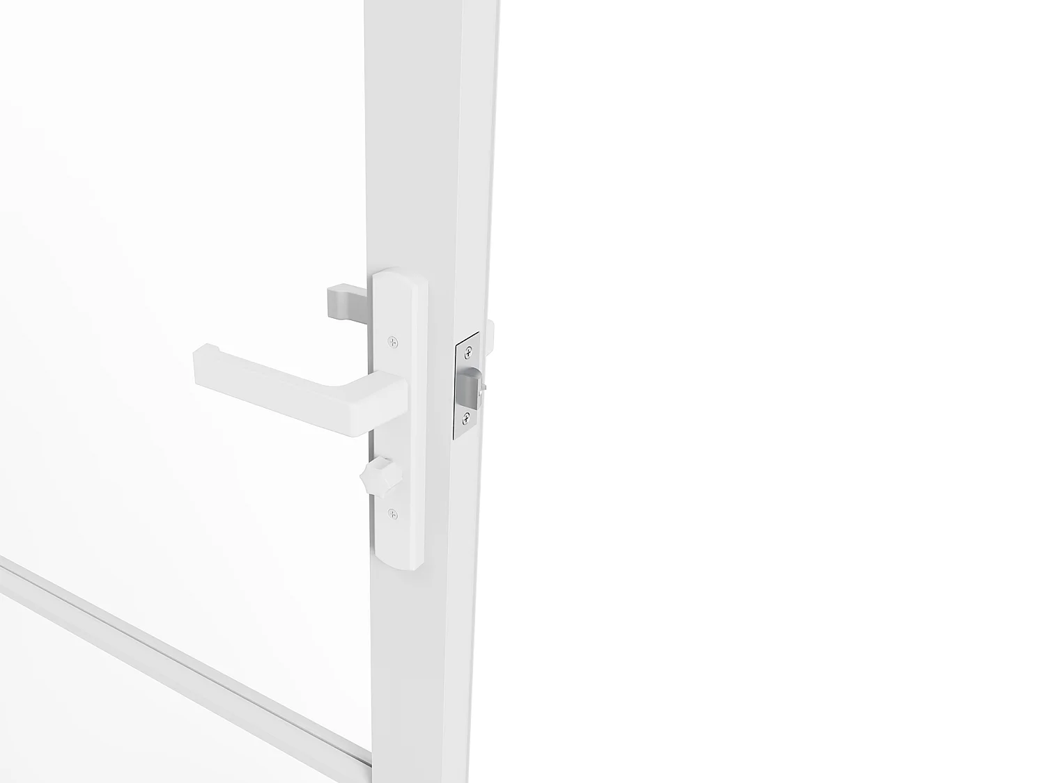 Puerta reversible de aluminio y vidrio templado - Alt. 204 x L73 cm - Blanco - MASERU