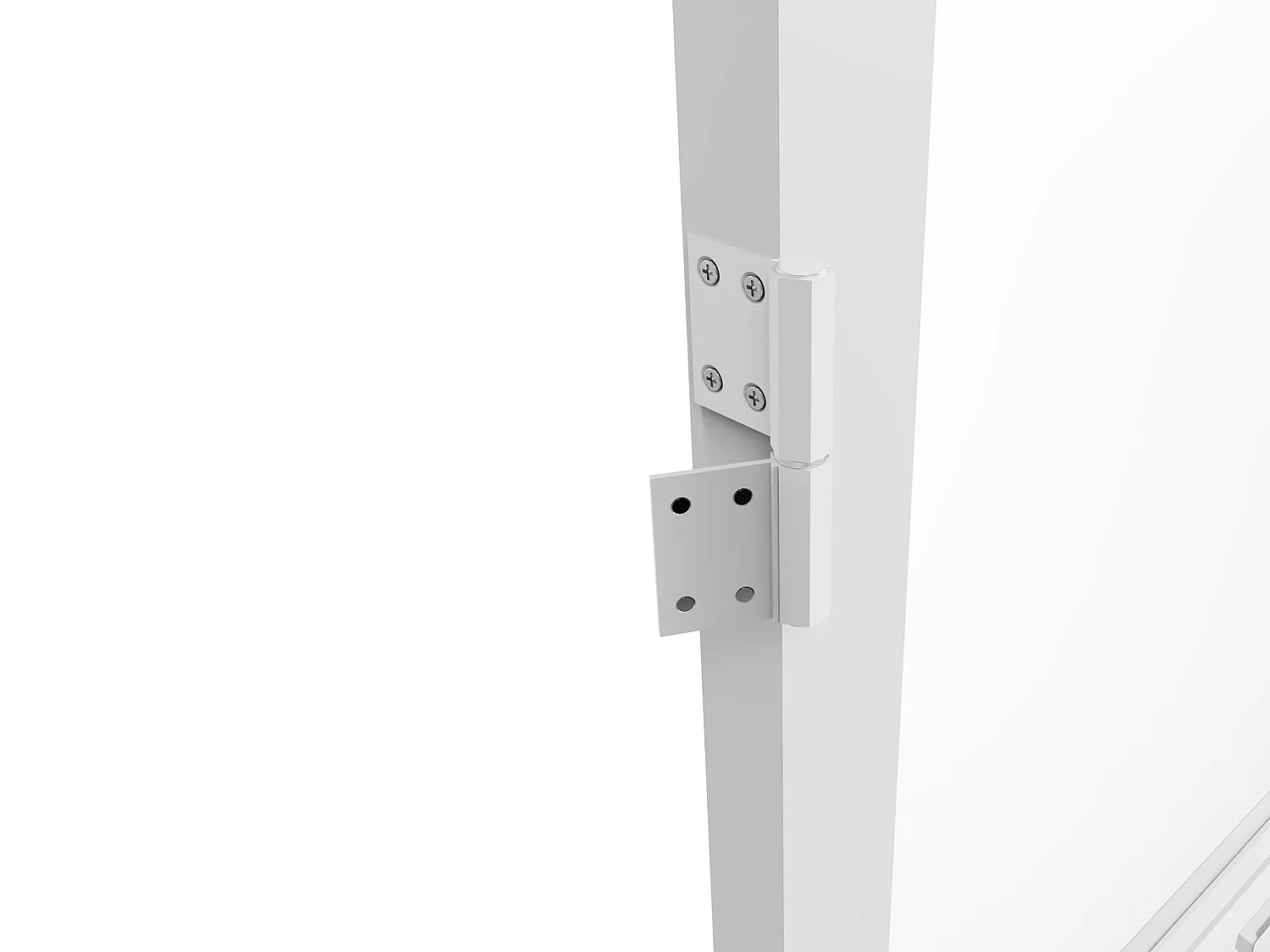 Bloc porte réversible en aluminium et verre trempé - H204 x L73 cm - Blanc - MASERU