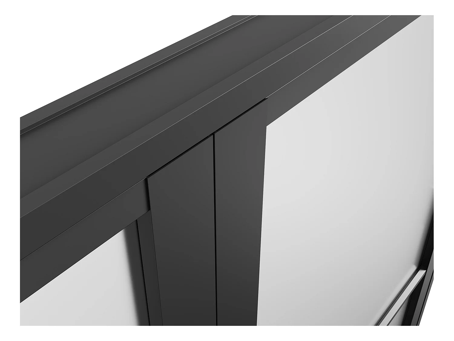 Omkeerbare dubbele deur van aluminium en mat glas - 2 x H204 x B83 cm - Zwart - MASERU