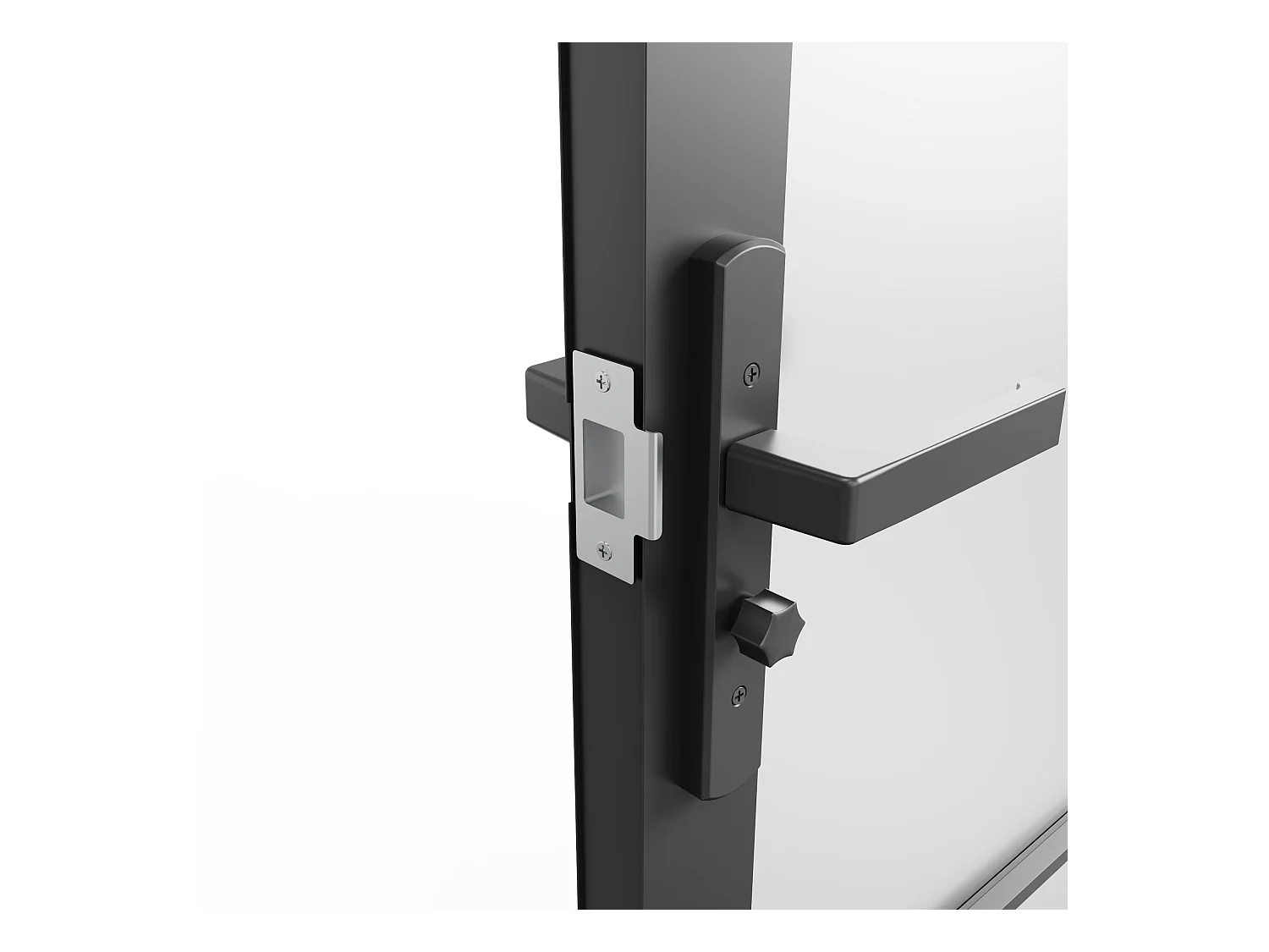 Omkeerbare dubbele deur van aluminium en mat glas - 2 x H204 x B83 cm - Zwart - MASERU