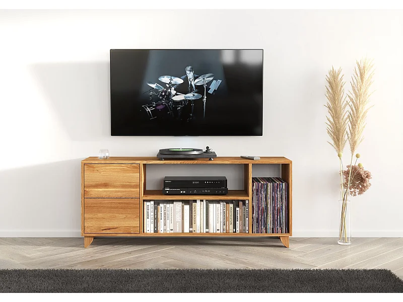 Massivholz-tv-schrank Viveca, eiche - lackiert, naturfarben