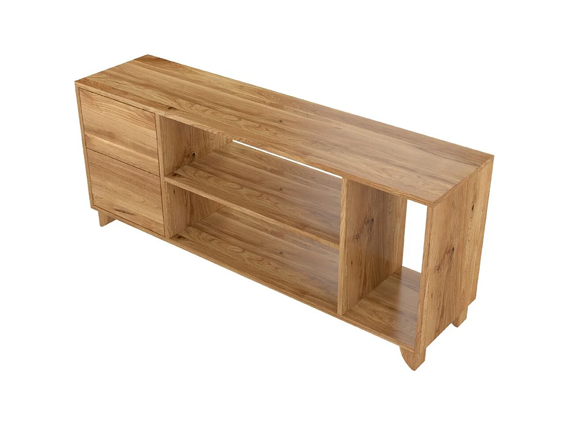 Meuble TV en bois de chêne VISBY VIVECA sur pieds / Vernis naturel