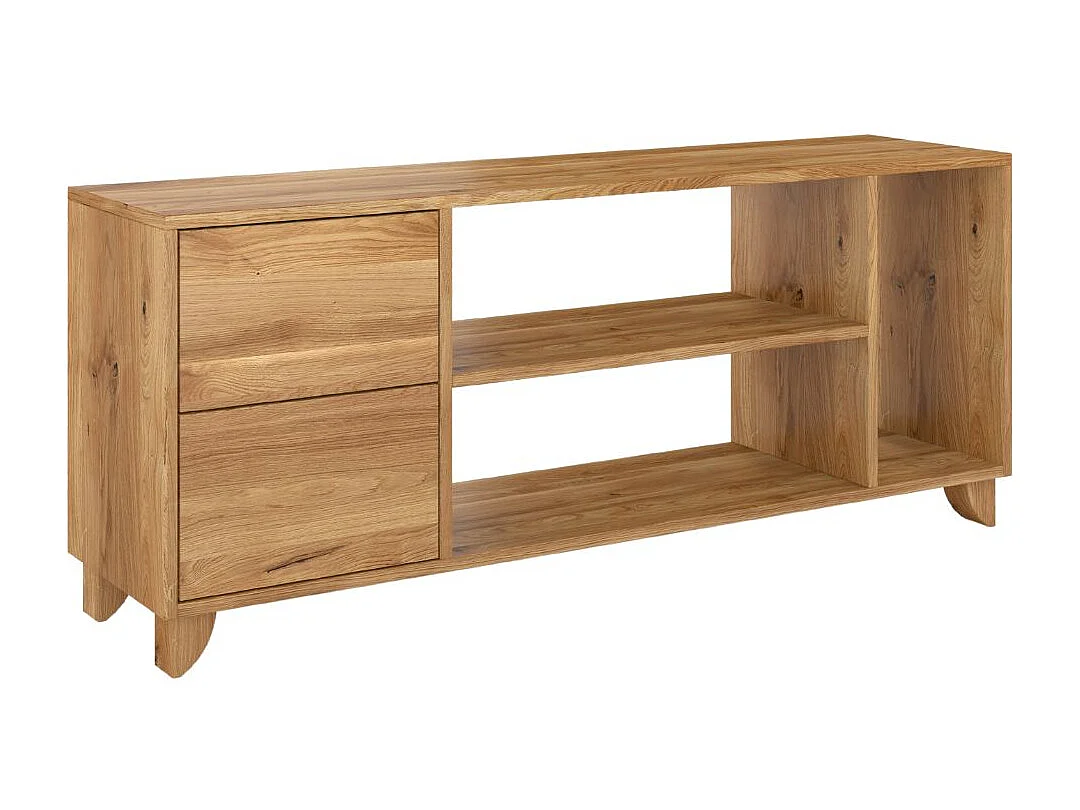 Meuble TV en bois de chêne VISBY VIVECA sur pieds / Vernis naturel