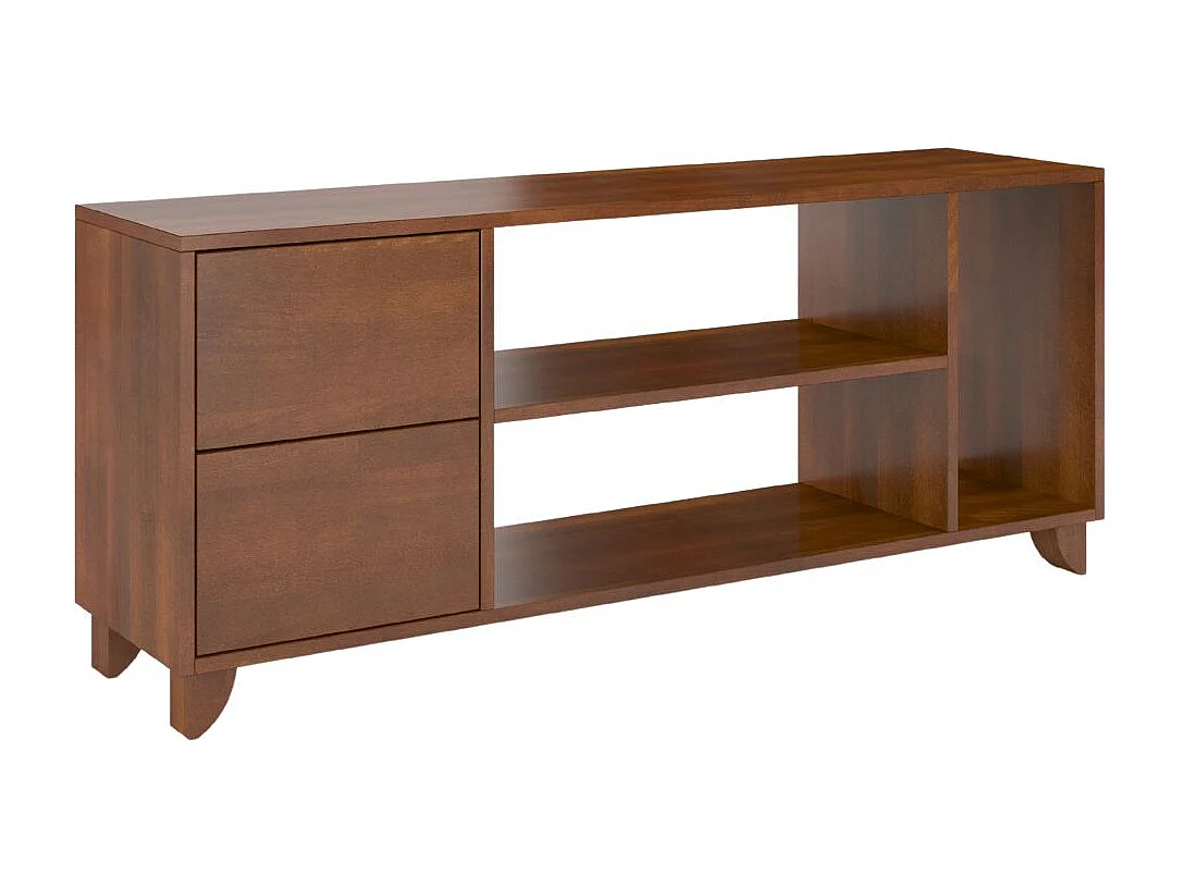 Meuble TV en bois de hêtre VISBY VIVECA sur pieds / noyer