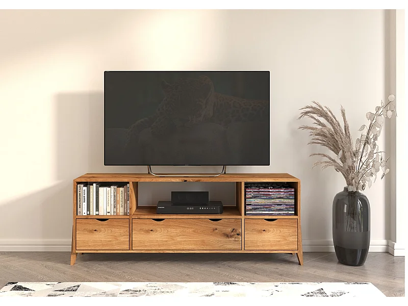 Massivholz-tv-schrank Gdynia, eiche - lackiert, naturfarben