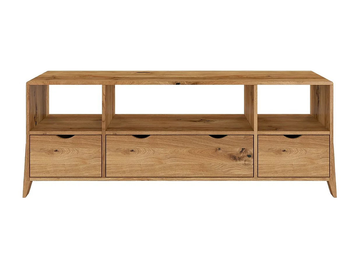 Meuble tv en bois de chêne VISBY GDYNIA sur pieds / vernis naturel