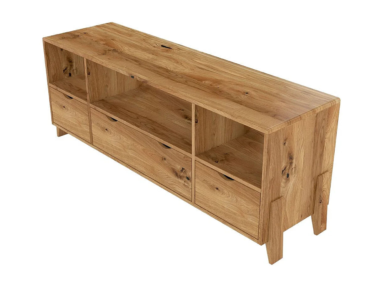 Meuble tv en bois de chêne VISBY GDYNIA sur pieds / vernis naturel