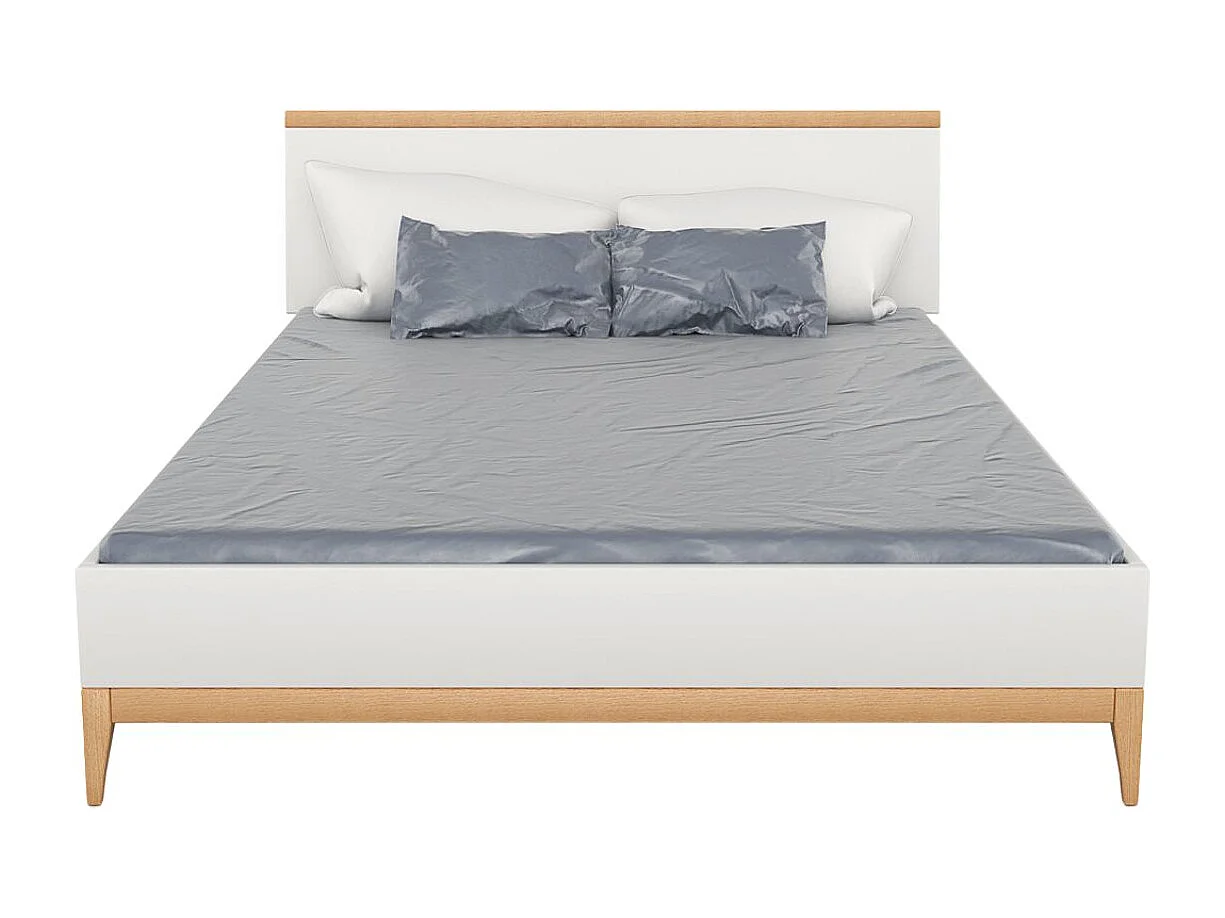 Drewniane łóżko ze stelażem i skrzynią Livia Bc  180x200