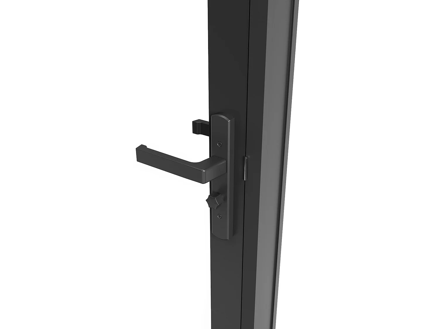 Puerta reversible de aluminio y vidrio templado esmerilado - Alt. 204 x L73 cm - Negro - LOXTON