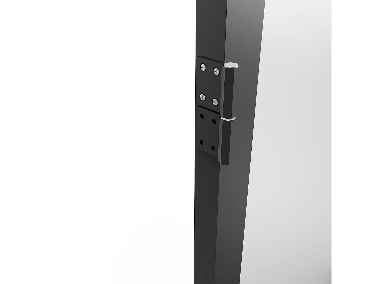 Tür-Set - wendbar - Aluminium & Sicherheitsglas mattiert - 204 x 73 cm - Schwarz - LOXTON