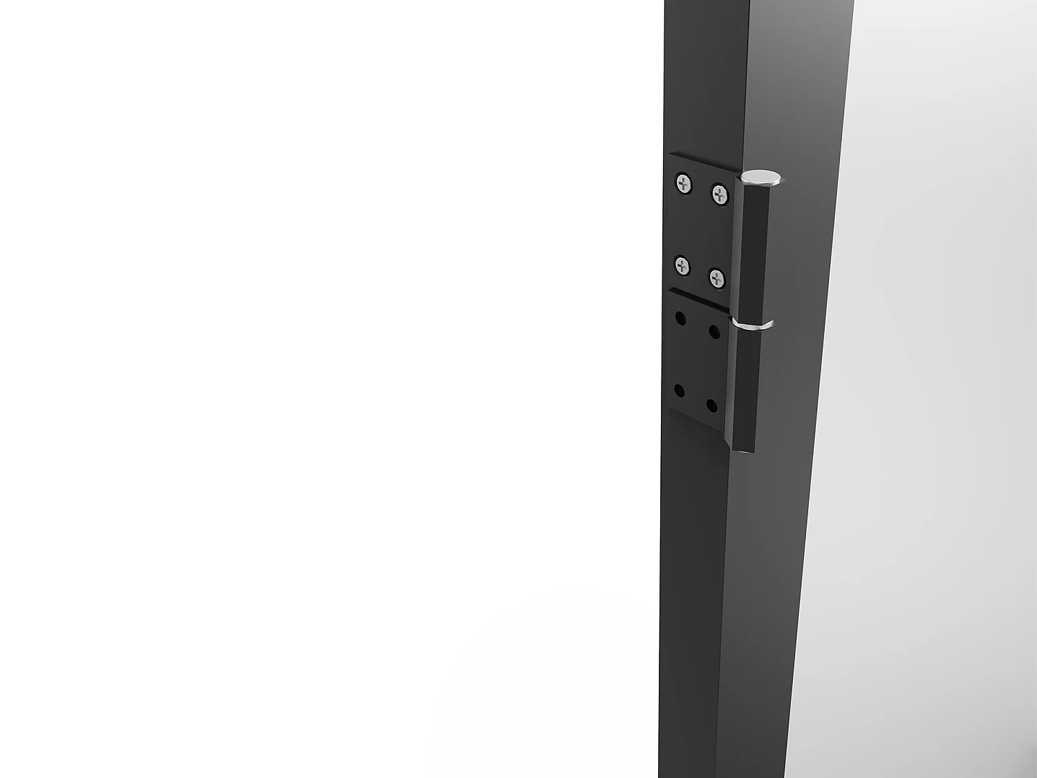 Tür-Set - wendbar - Aluminium & Sicherheitsglas mattiert - 204 x 93 cm - Schwarz - LOXTON