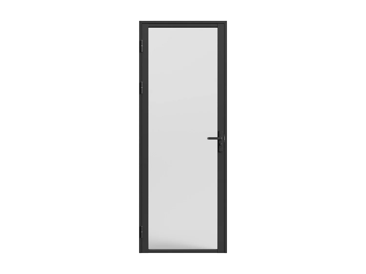 Tür-Set - wendbar - Aluminium & Sicherheitsglas mattiert - 204 x 93 cm - Schwarz - LOXTON