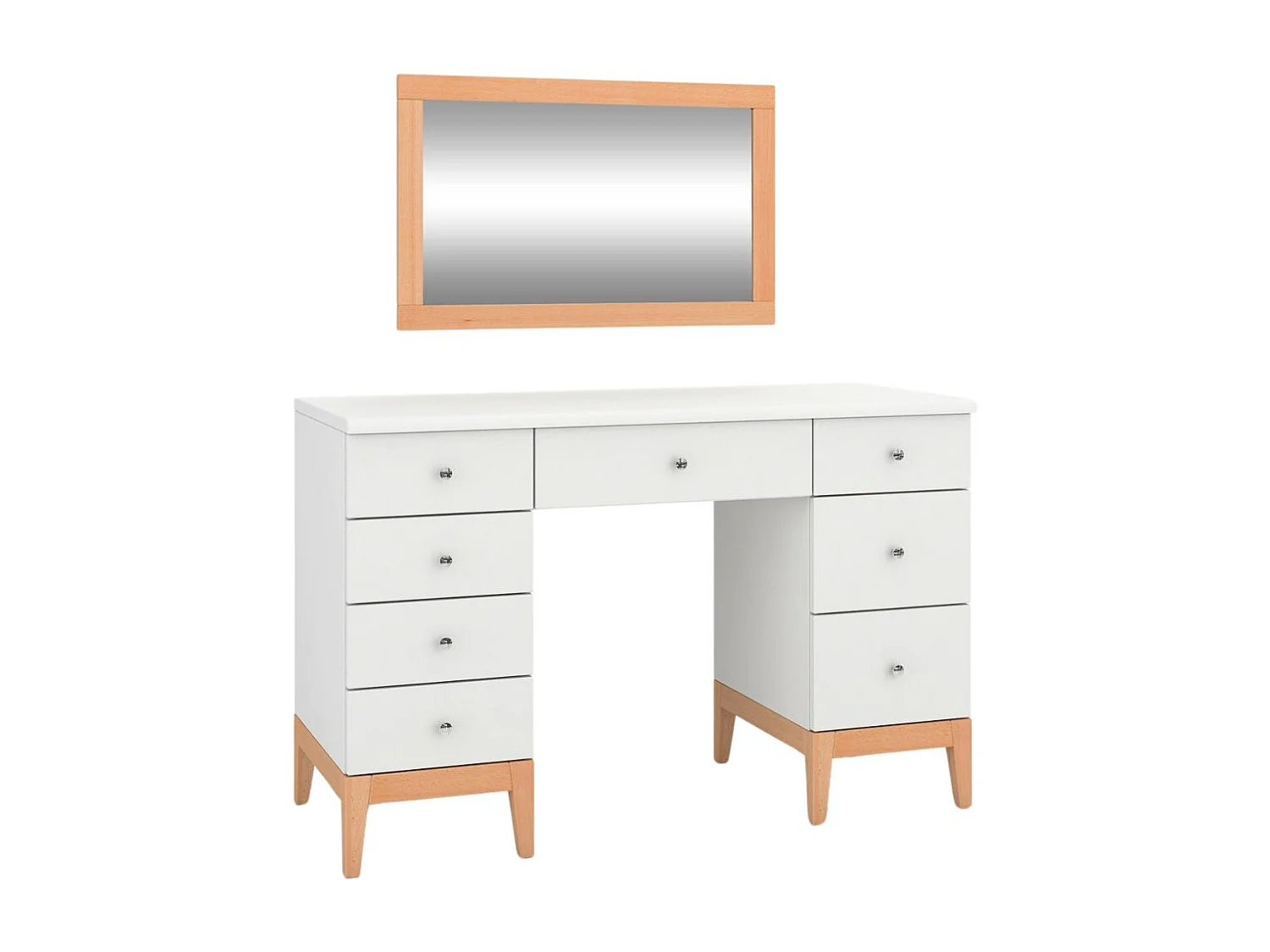 Drewniana toaletka Livia z lustrem wiszącym