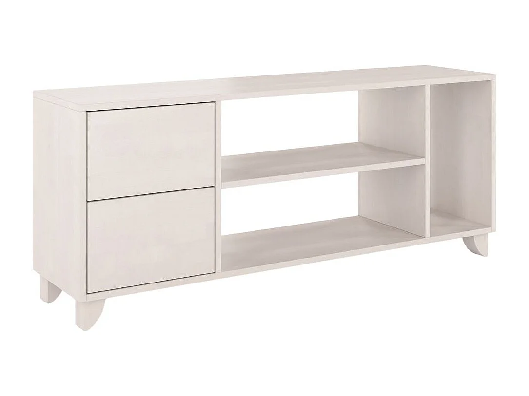 Meuble TV en bois de hêtre VISBY VIVECA sur pieds / Blanc