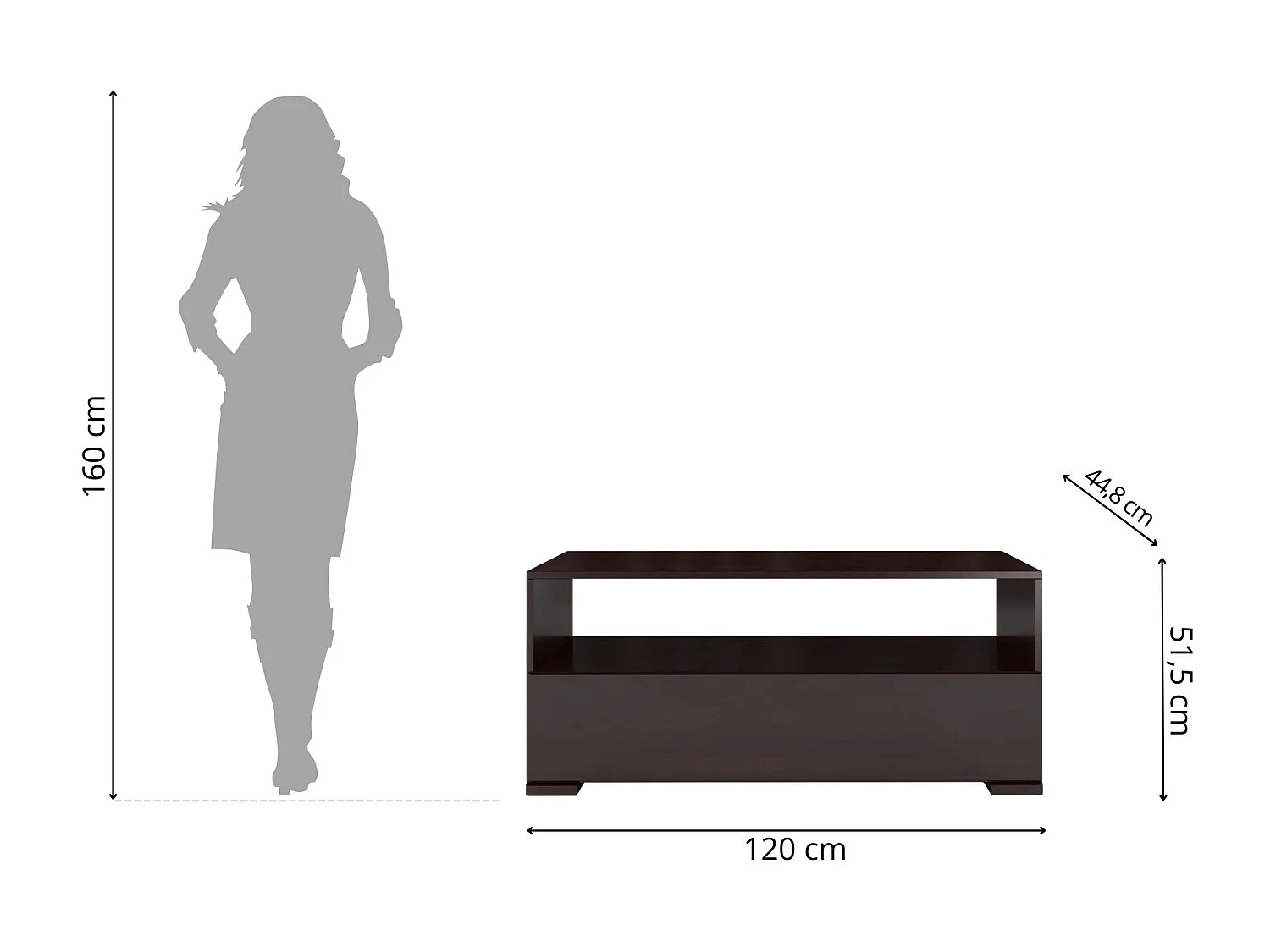 Meuble TV en bois de hêtre Visby Sandema / palissandre