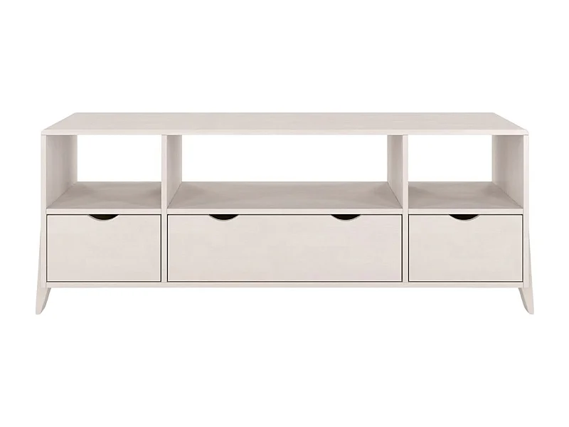 Drewniana szafka Rtv bukowa Gdynia na nóżkach/Biały