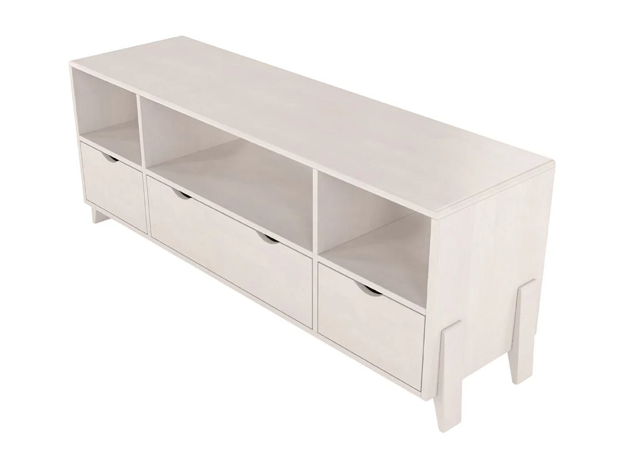 Meuble tv en bois de hêtre VISBY GDYNIA sur pieds / blanc