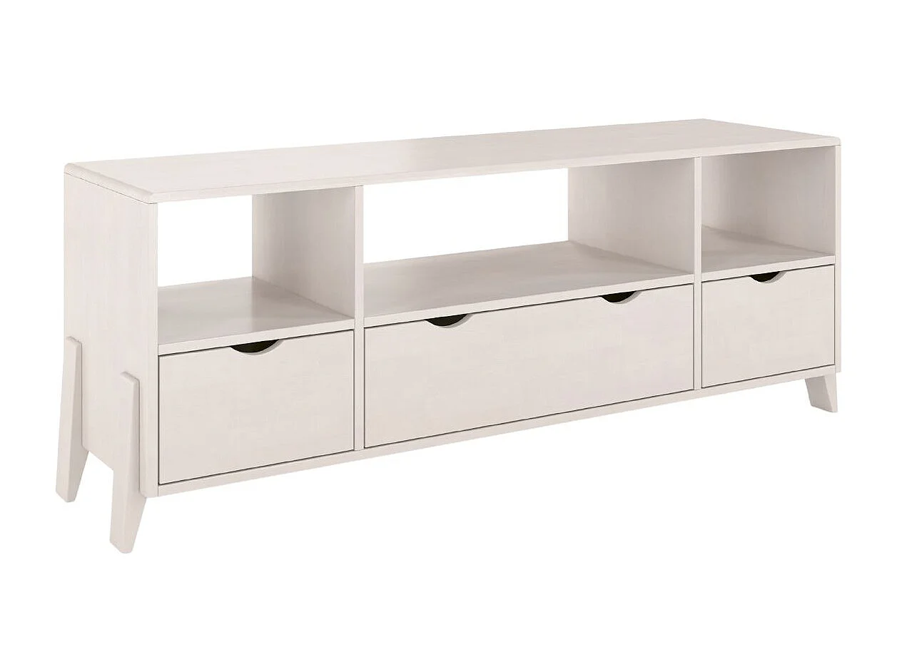Meuble tv en bois de hêtre VISBY GDYNIA sur pieds / blanc