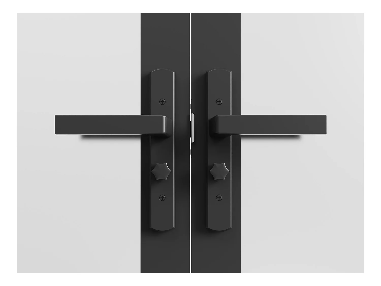 Bloc porte réversible à deux battants en aluminium et verre trempé dépoli - 2 x H204 x L73 cm - Noir - LOXTON