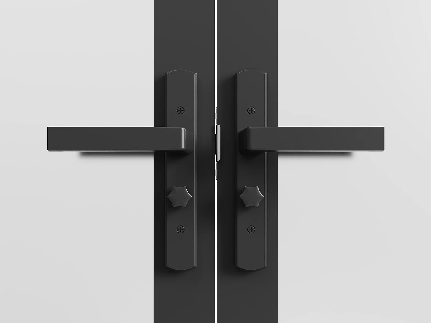 Bloc porte réversible à deux battants en aluminium et verre trempé dépoli - 2 x H204 x L83 cm - Noir - LOXTON