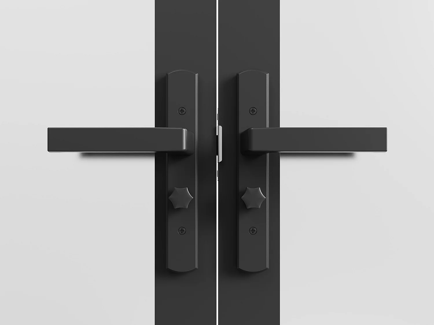 Bloc porte réversible à deux battants en aluminium et verre trempé dépoli - 2 x H204 x L93 cm - Noir - LOXTON