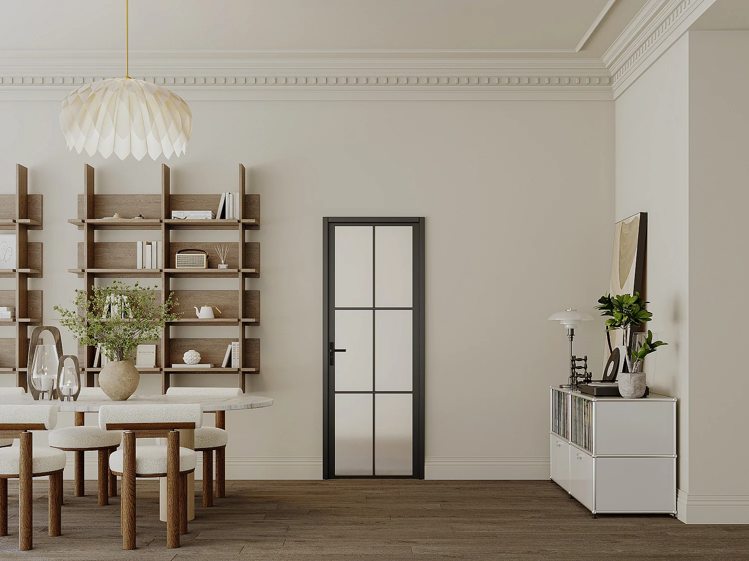 Bloc porte réversible en aluminium et verre dépoli - H204 x L93 cm - Noir - SEROTO