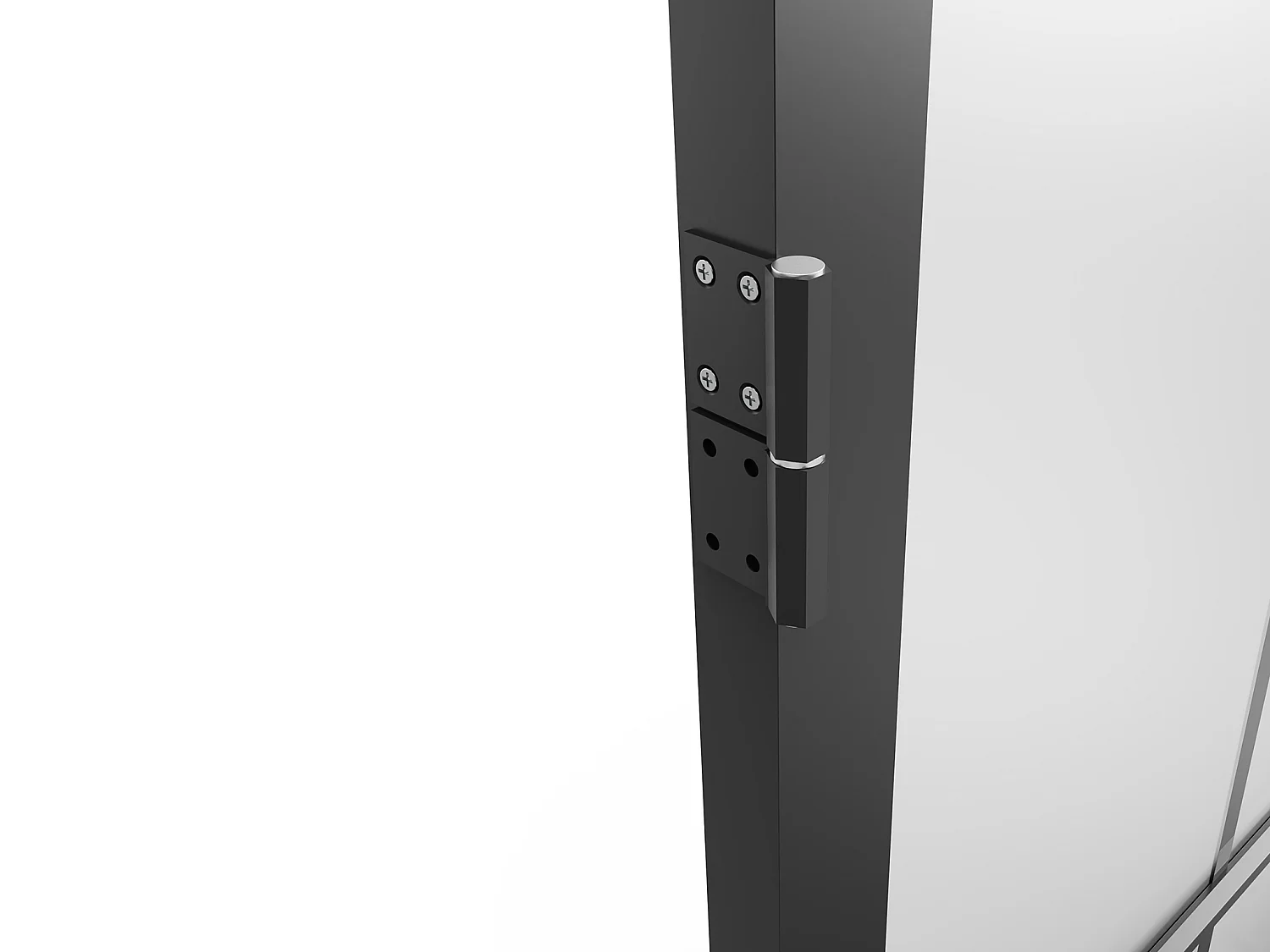 Bloc porte réversible en aluminium et verre dépoli - H204 x L93 cm - Noir - SEROTO