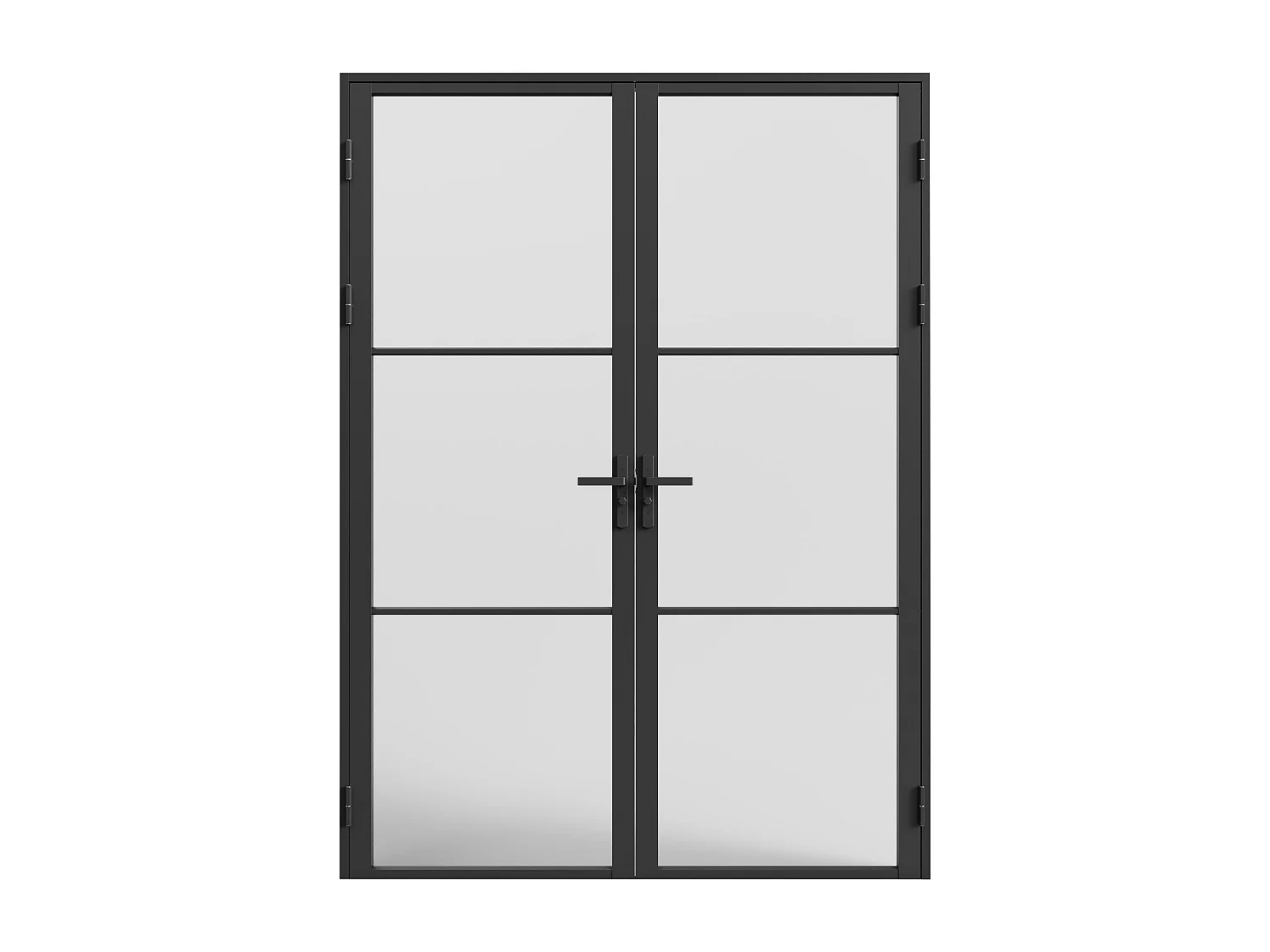 Bloc porte réversible à deux battants en aluminium et verre dépoli - 2 x H204 x L73 cm - Noir - MASERU