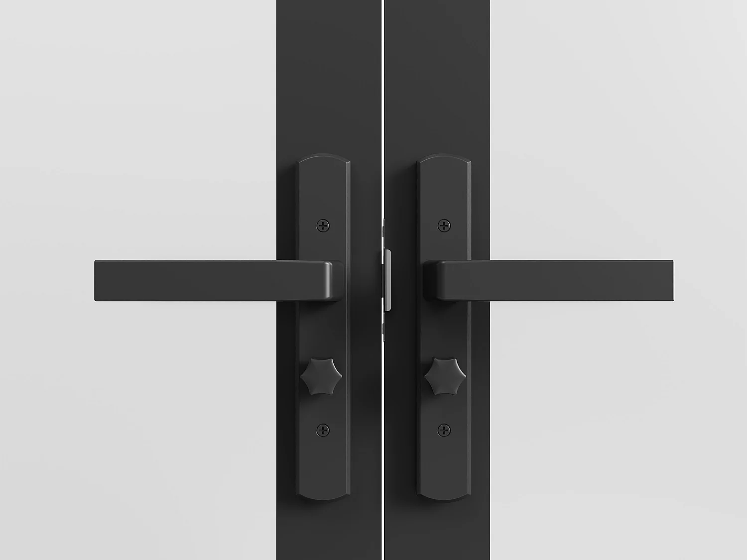 Bloc porte réversible à deux battants en aluminium et verre dépoli - 2 x H204 x L73 cm - Noir - MASERU