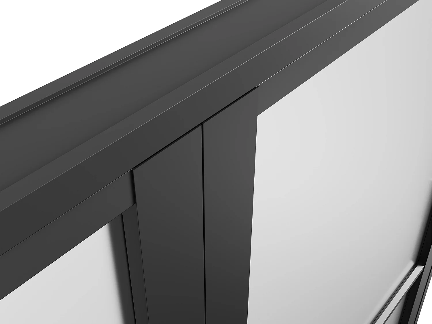 Bloc porte réversible à deux battants en aluminium et verre dépoli - 2 x H204 x L73 cm - Noir - MASERU