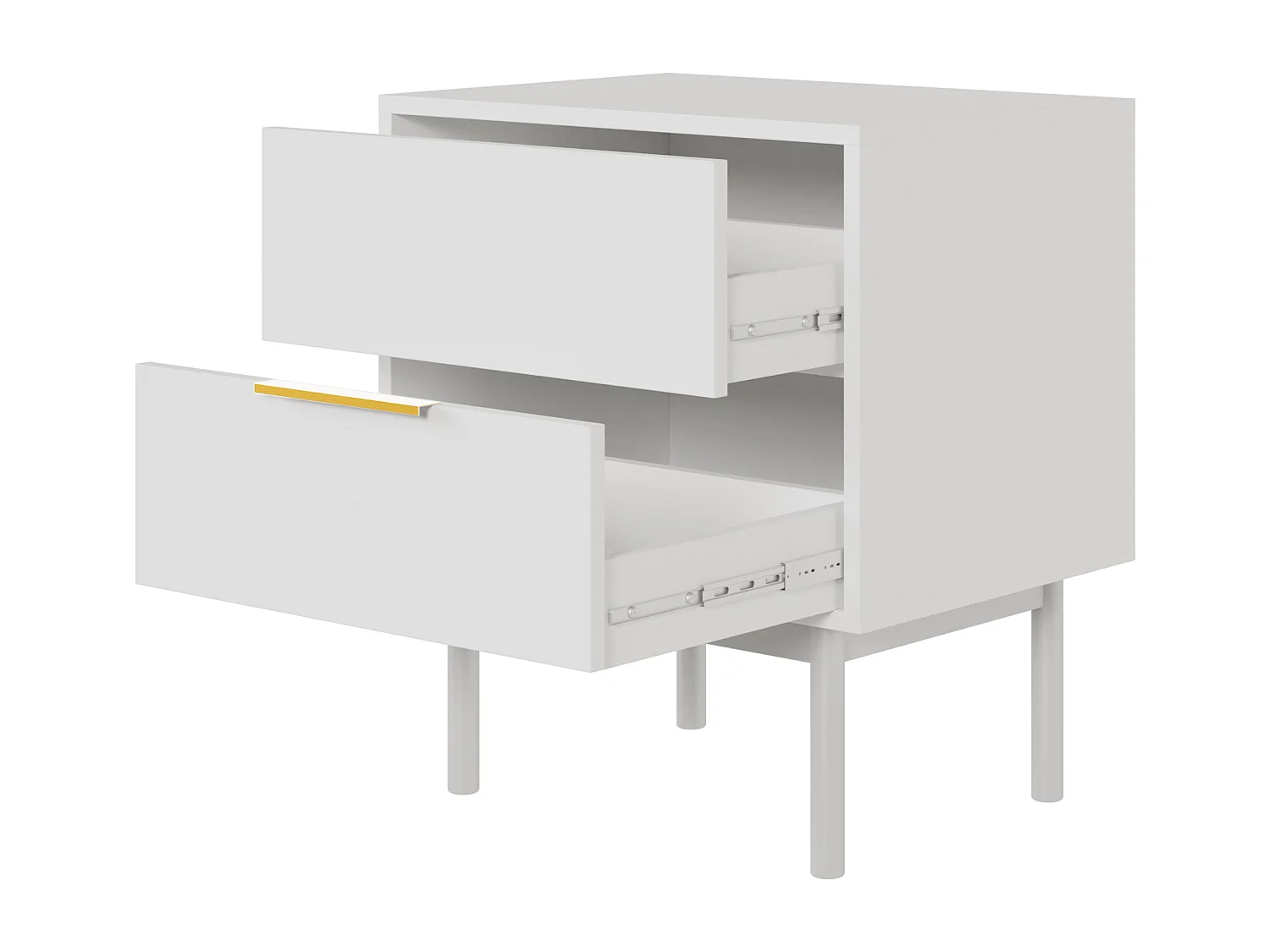 Nachttisch mit 2 Schubladen - weiß - 54 cm - VIVIARO