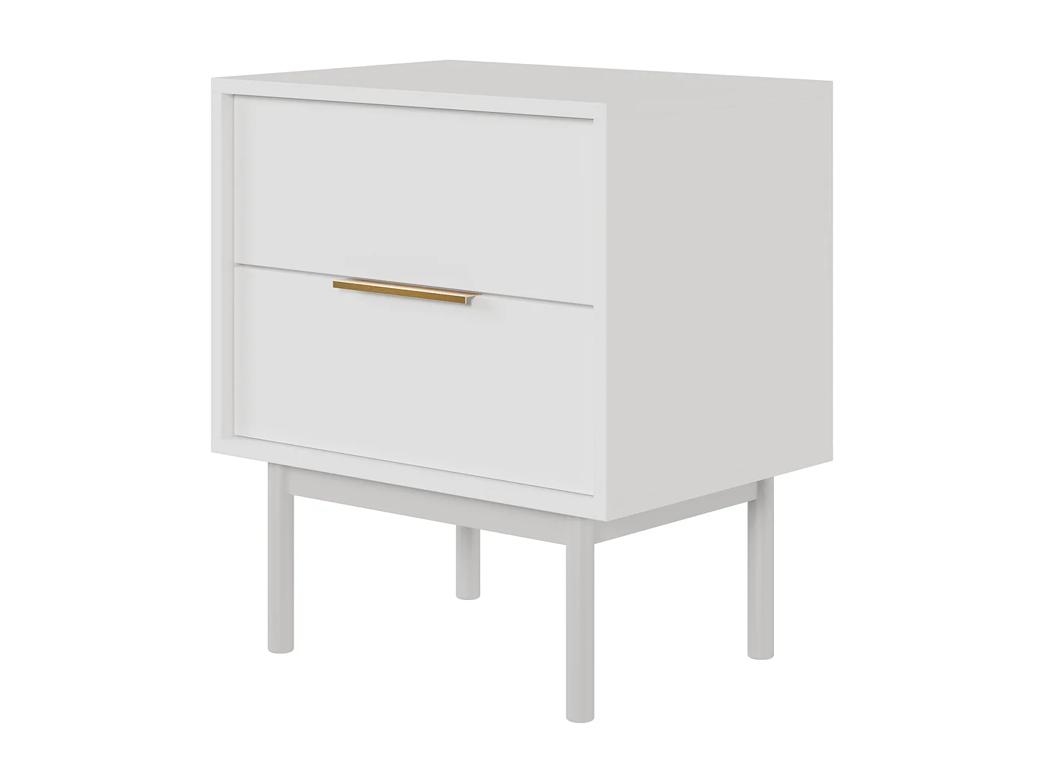 Table de chevet avec 2 tiroirs - 54 cm - blanc- VIVIARO