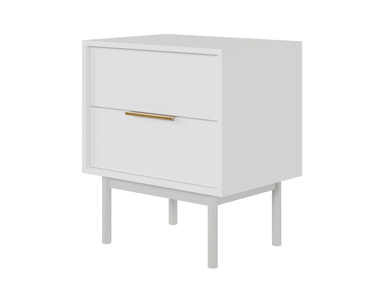 Comodino - 54 cm - con cassetto e rientranza - bianco - VIVIARO