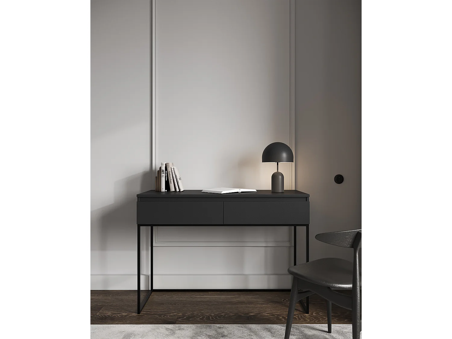 Toccatore Escritorio -nero con estructura metálica negra - 120 cm - BEMMI