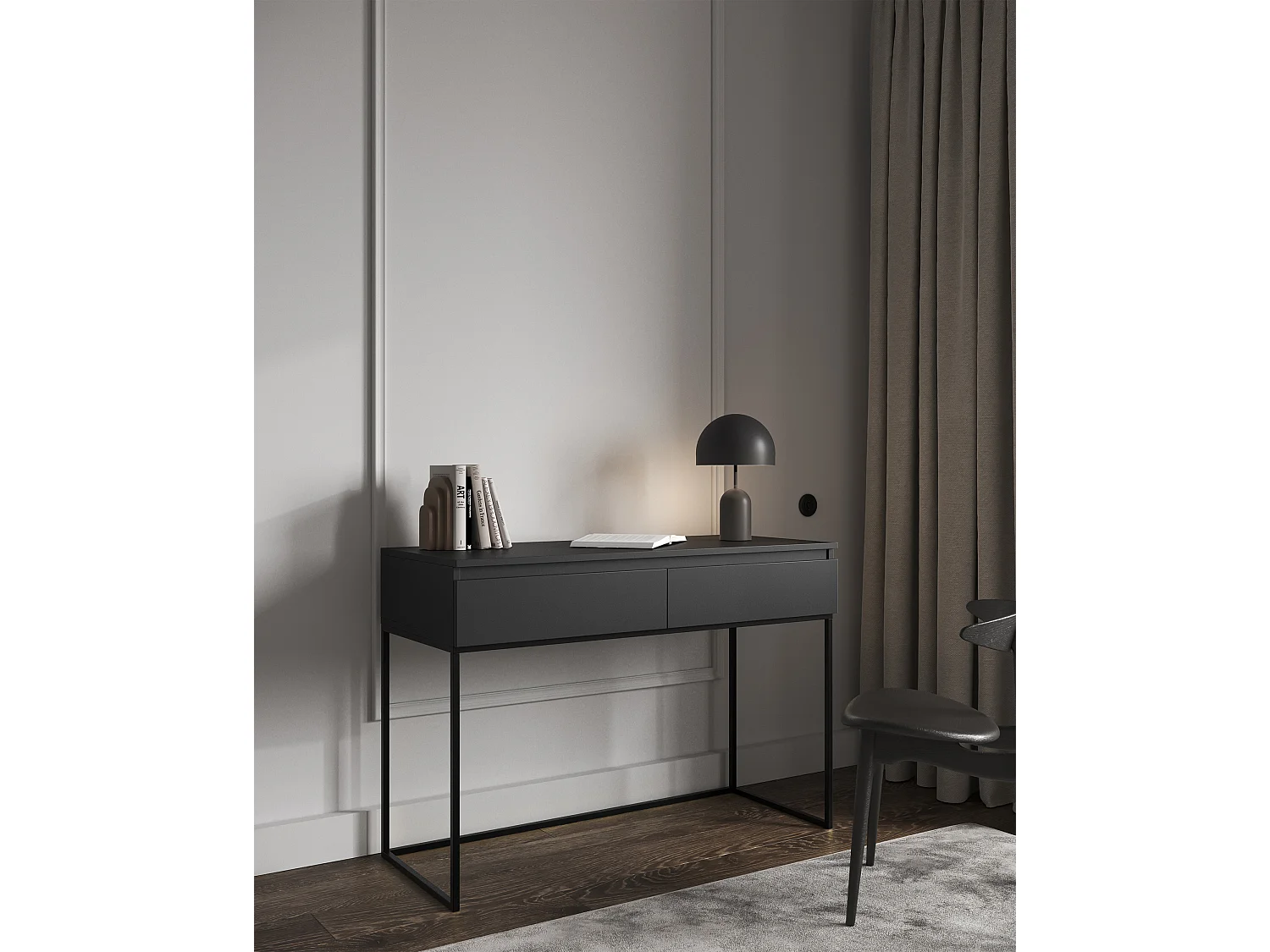 Toccatore Escritorio -nero con estructura metálica negra - 120 cm - BEMMI