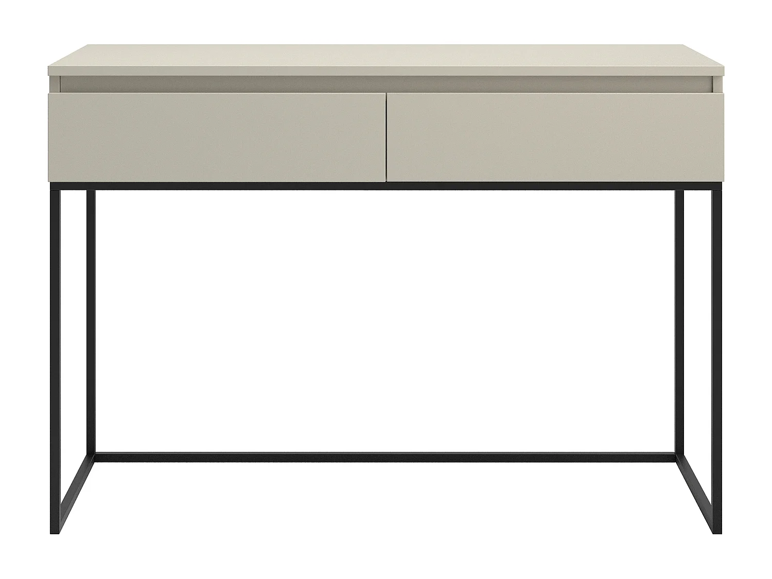 Schminktisch Schreibtisch - Graubeige mit schwarzem Metallgestell - 120 cm - BEMMI