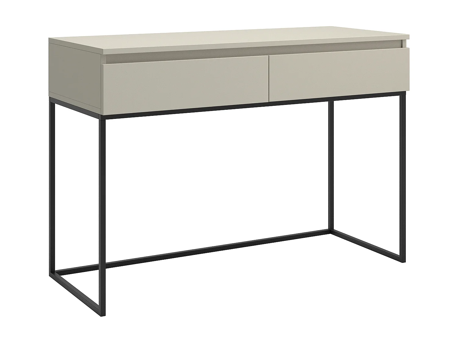 Schminktisch Schreibtisch - Graubeige mit schwarzem Metallgestell - 120 cm - BEMMI
