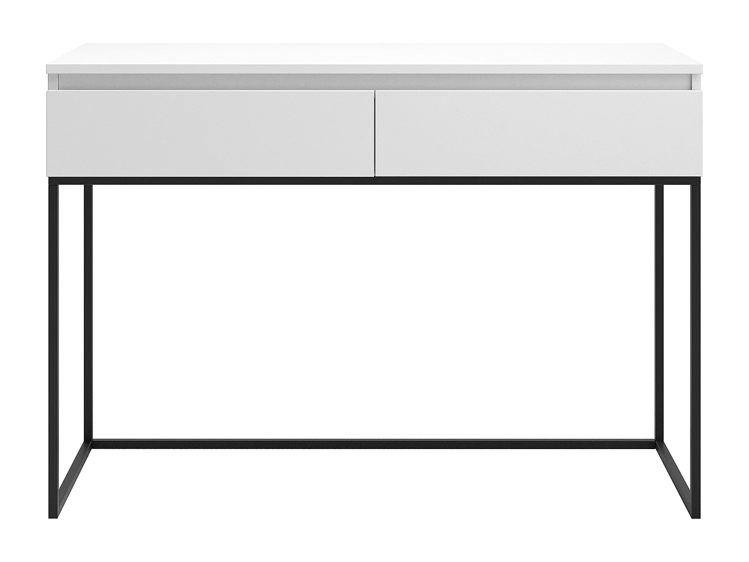 Coiffeuse avec tiroirs - blanc - avec pieds noirs - BEMMI