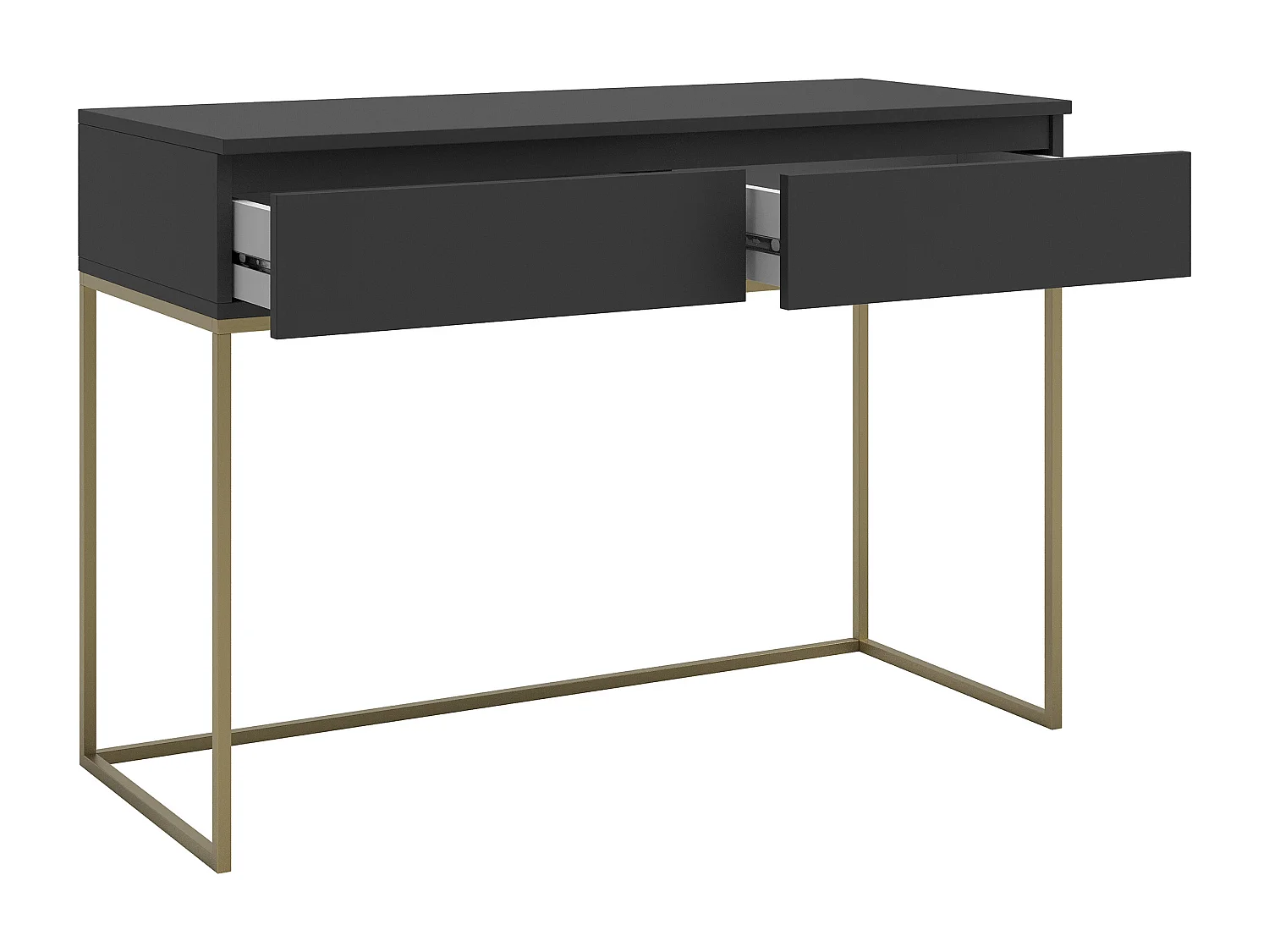 Escritorio de tocador - Negro con estructura metálica dorado - 120 cm - BEMMI