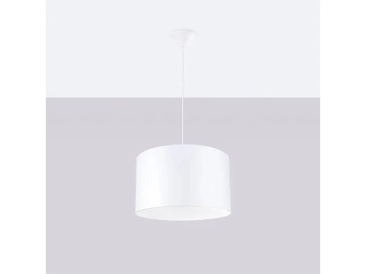 Lampe Suspendues Nova Minimaliste En Tissu/Pvc - 1 Sources Lumineuses - L.40 X H.88 Cm - Blanc