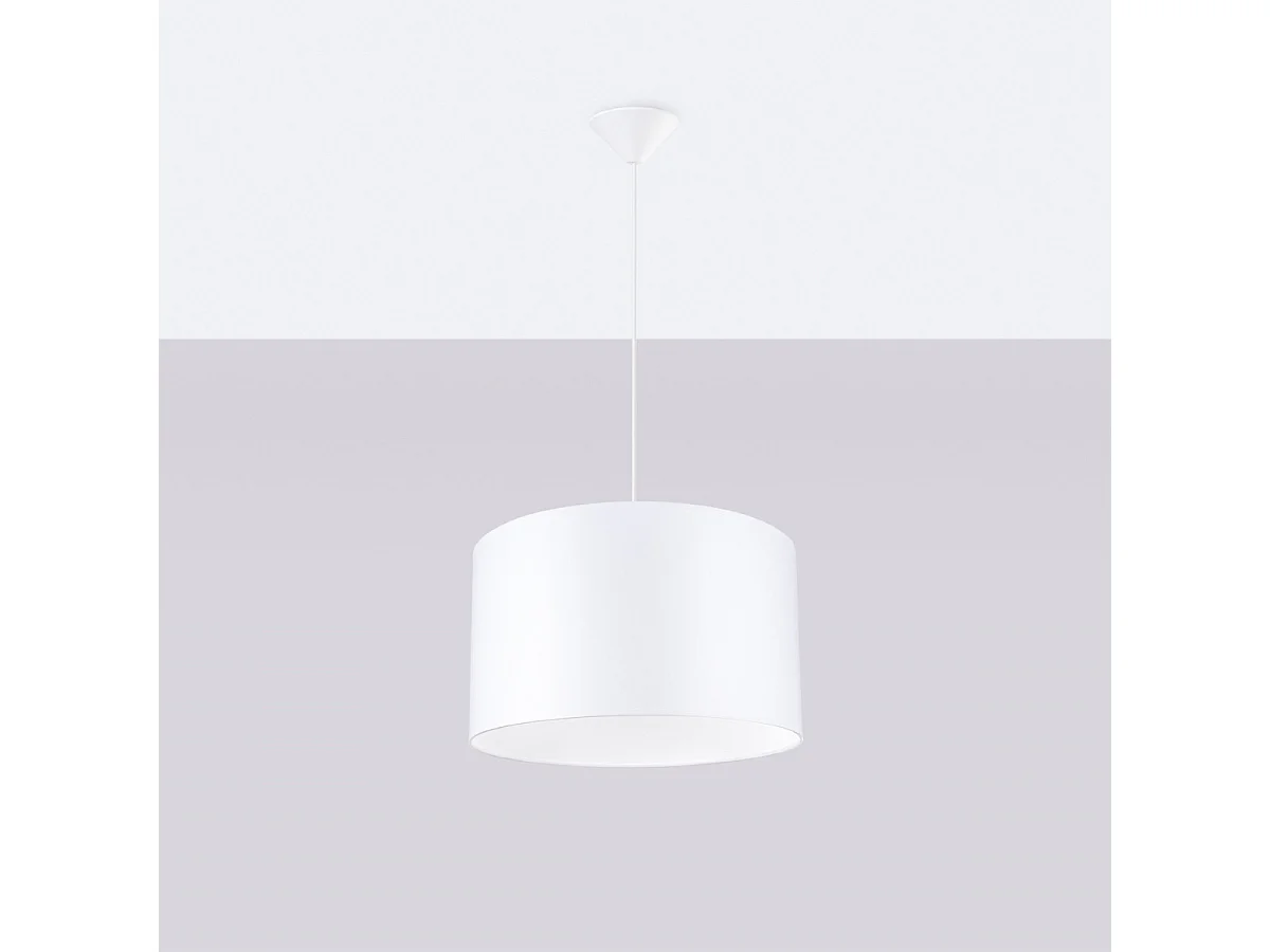 Lampe Suspendues Nova Minimaliste En Tissu/Pvc - 1 Sources Lumineuses - L.40 X H.88 Cm - Blanc