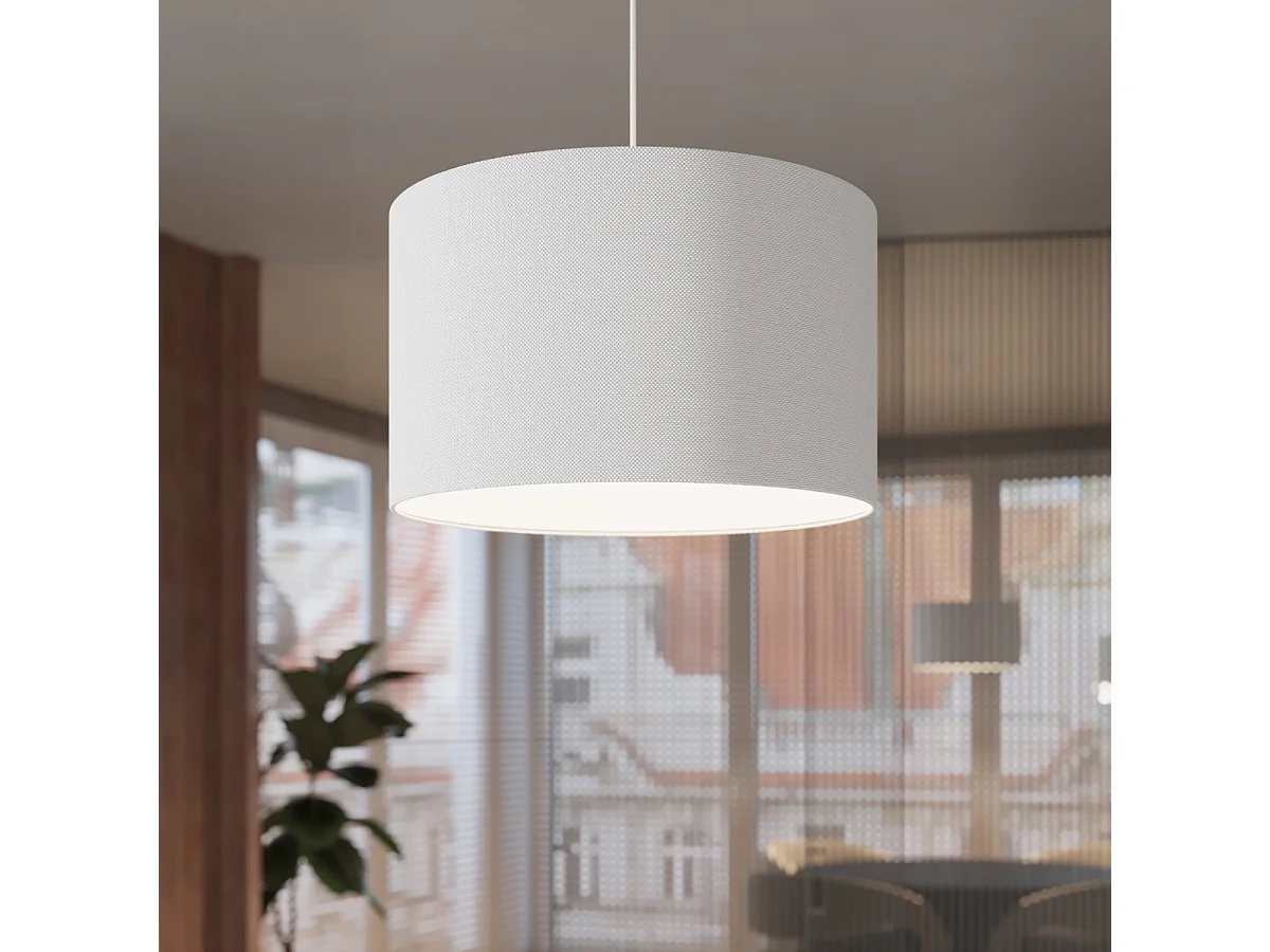 Lampe Suspendues Nova Minimaliste En Tissu/Pvc - 1 Sources Lumineuses - L.40 X H.88 Cm - Blanc