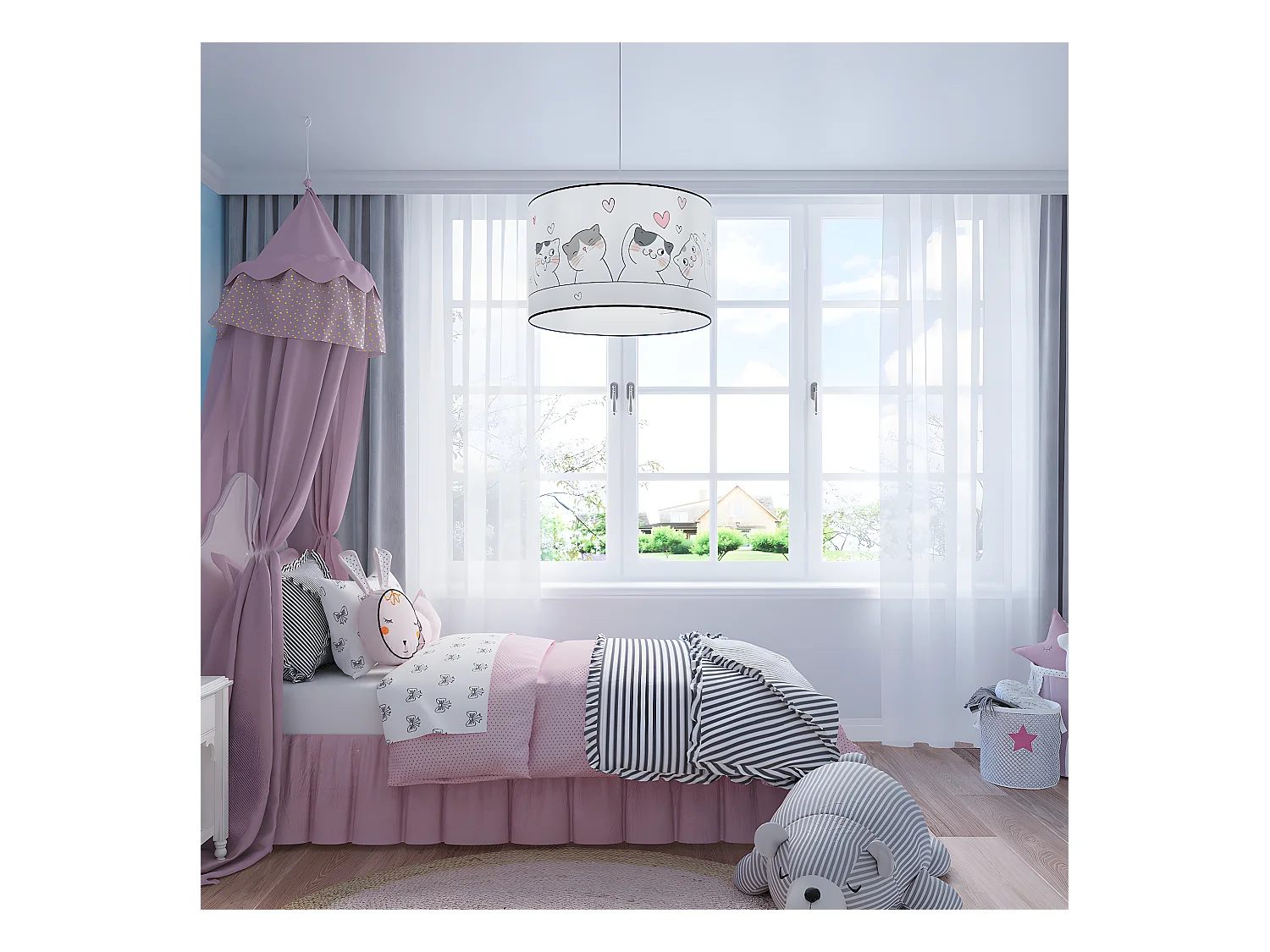 Pendelleuchten Cat Modern Aus  Pvc - 1 Lichtquellen - L.40 X H. Cm - Mehrfarben