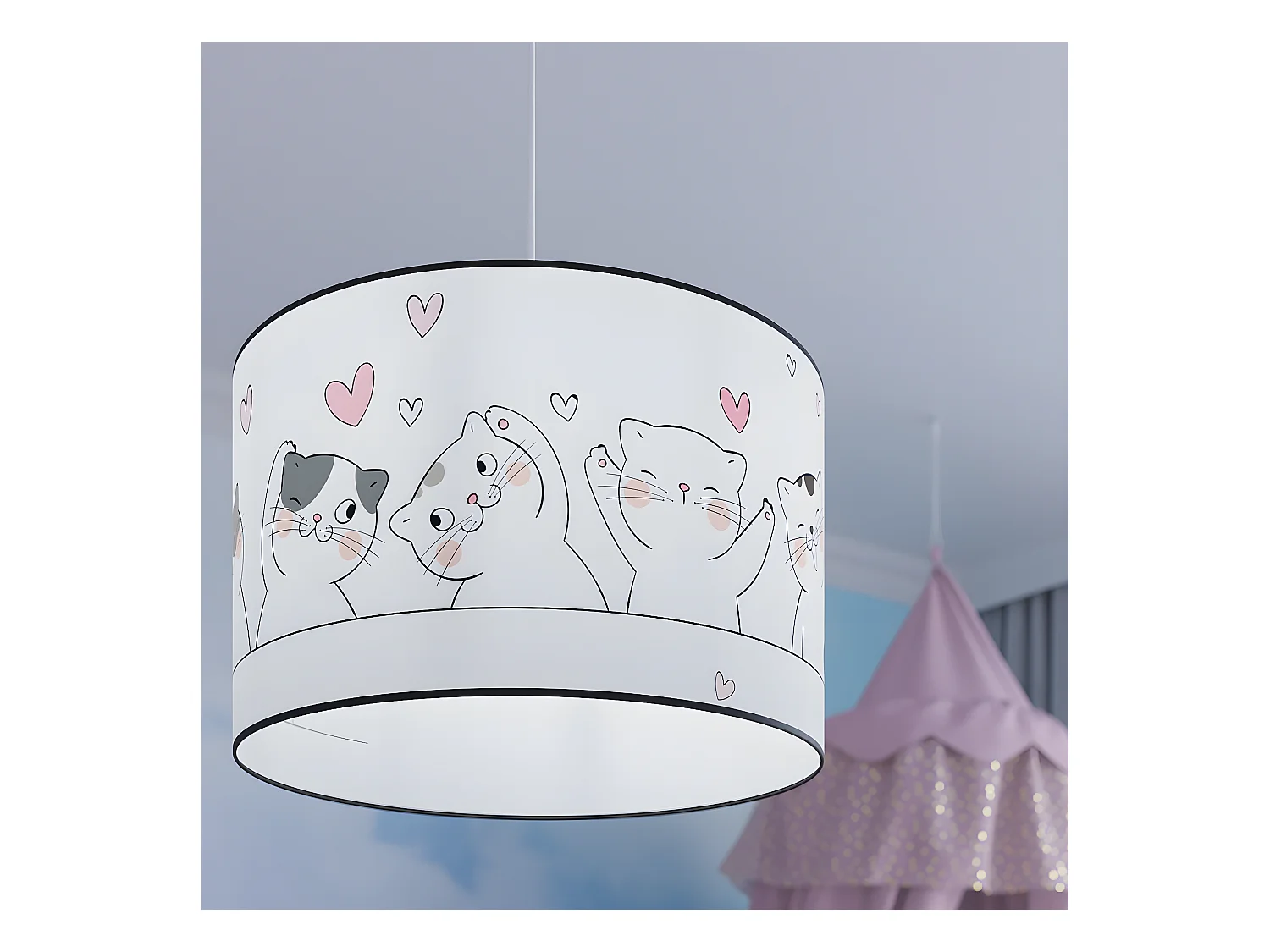 Pendelleuchten Cat Modern Aus  Pvc - 1 Lichtquellen - L.40 X H. Cm - Mehrfarben